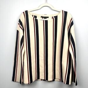 Jenni Kayne wool & cashmere striped drop shoulder sweater size medium